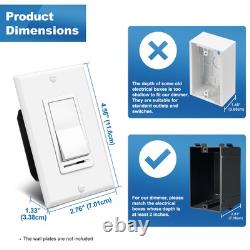 10 Pack Dimmer Light Switch, Single Pole or 3-Way, Slide Dimmer Switches, Com