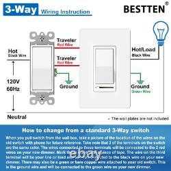 10 Pack Dimmer Light Switch, Single Pole or 3-Way, Slide Dimmer Switches, Com