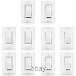 10 Pack Dimmer Light Switch, Universal Lighting Control, Single Pole Or 3 Way