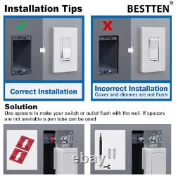 10 Pack Dimmer Wall Light Switch, Compatible with Dimmable LED, CFL, Incandescen