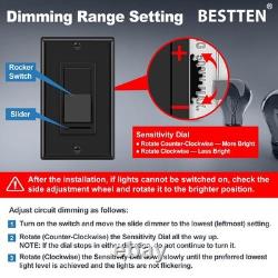 10 Pack Dimmer Wall Light Switch, Compatible with Dimmable LED, Incandescent