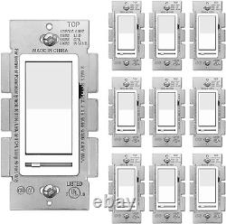 10 Pack Dimmer Wall Light Switch, Single Pole or 3-Way, Compatible with Dimma