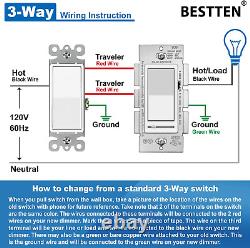 10 Pack Dimmer Wall Light Switch, Single Pole or 3-Way, Compatible with Dimma