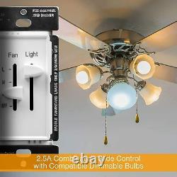 10 Pack Dual Slider Ceiling Fan Light Control Led Dimmer Switch Single Pole