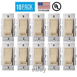 10 Pack Led Decora Dimmer Switch, Single Pole, 3-way Dimmer, Led/cfl Bulbs Ivory