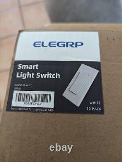 10 Pack Of ELEGRP SPN30 Single Pole 3way 2.4GHz Wi-Fi Smart Dimmer Light Switch