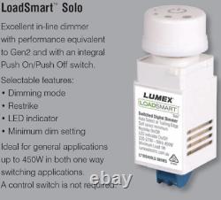 10 X LUMEX LoadSmartT Solo Switched Digital Dimmer PUSH ON/OFF 450W LT1DS450LSWE