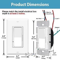 100PK Single Pole / 3-Way Decora White Dimmer Switch for LED Light, CFL, Halogen