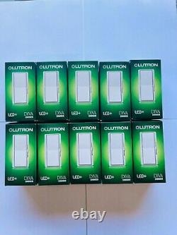 (10PCS) LUTRON DVCL-153PR-WH Single /3-Way 150W CFL/ LED 600W Diva Dimmer, White