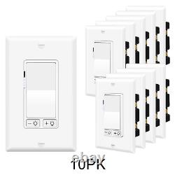 10PK 15A 120V Dimmable 150W LED/CFL, 600W Halogen/Incandescent Light Switch