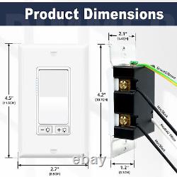 10PK 15A 120V Dimmable 150W LED/CFL, 600W Halogen/Incandescent Light Switch