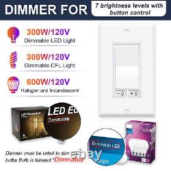 10PK 15A 120V Dimmable 150W LED/CFL, 600W Halogen/Incandescent Light Switch