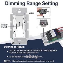 12× LED Dimmer Switches 150W Dimmable LED/CFL/600W Incandescent or Halogen Bulbs