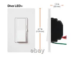 12 PCS LUTRON DVCL-153PR-WH Single, 3-Way 150W CFL LED 600W Diva Dimmer in White