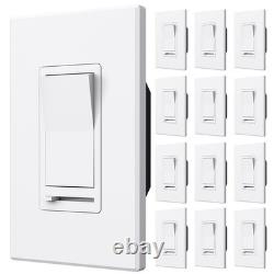 12 Pack Light Dimmer Switch, No Neutral Wire, Single Pole or 3-Way, for Dimma