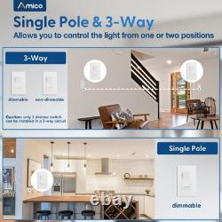 12 Pack Light Dimmer Switch, No Neutral Wire, Single Pole or 3-Way, for Dimma