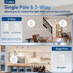12 Pack Light Dimmer Switch, No Neutral Wire, Single Pole or 3-Way, for Dimmable