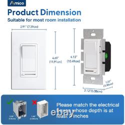 12 Pack Light Dimmer Switch, No Neutral Wire, Single Pole or 3-Way, for Dimmable