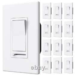 12 Pack Light Dimmer Switch, No Neutral Wire, Single Pole or 3-Way, for Dimmable