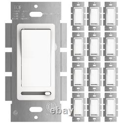 12 Pack Slide Dimmer Switch, Single-Pole or 3-Way, for Dimmable LED Lights 150W