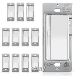 12 Pack Super Slim Slide Dimmer Light Switch, Single Pole or 3 Way Dimmer Swi
