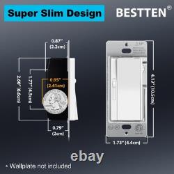 12 Pack Super Slim Slide Dimmer Light Switch, Single Pole or 3 Way Dimmer Swi