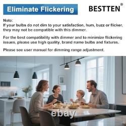 12 Pack Super Slim Slide Dimmer Switches Single Pole/3 Way, LED/CFL/Incandesce