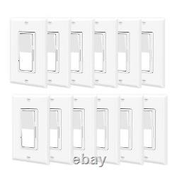 12 Pack Wall Dimmer Switch for LED Light/CFL/Incandescent 3-Way Single Pole ETL