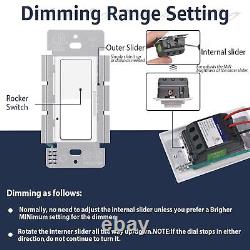 12 Pack Wall Dimmer Switch for LED Light/CFL/Incandescent 3-Way Single Pole ETL