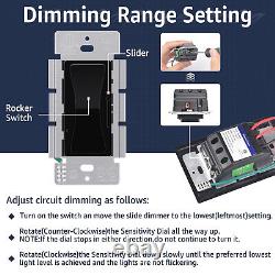 12PCS 3-Way Neutral Wire Black LED/CFL Dimmer, No Neutral Needed