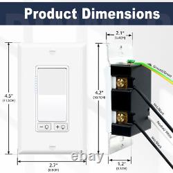 12PK Dual Dimmer Switch 150W LED/CFL 600W Incandescent No Neutral Required ETL