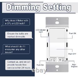 12PK Dual Dimmer Switch 150W LED/CFL 600W Incandescent No Neutral Required ETL