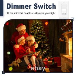 12PK Dual Dimmer Switch 150W LED/CFL 600W Incandescent No Neutral Required ETL