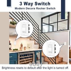 12Packs Smooth Dimming Dimmer Switch Single Pole 3-Way White Plate Incandescent
