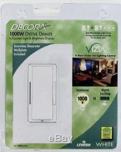 15 Leviton VZM10-1LW 1000 W Vizia Dimmer Switch White Kit + GREAT FOR LED LIGHT