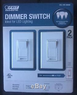16x FEIT ELECTRIC Dimmer Switch Ideal LED Lighting PLUS Wall Plates 3-way