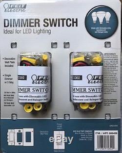 16x FEIT ELECTRIC Dimmer Switch Ideal LED Lighting PLUS Wall Plates 3-way