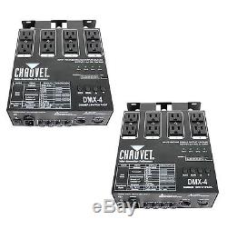2 CHAUVET DMX-4 4 Channel DMX-512 DJ Dimmer/Switch Relay Pack Light Controllers