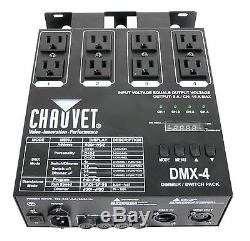 2 CHAUVET DMX-4 4 Channel DMX-512 DJ Dimmer/Switch Relay Pack Light Controllers