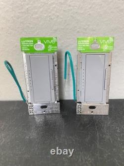2 Lot of Lutron VIVE MRF2S-6CL, 120V 1-Pole WIRELESS Dimmer Switch, Gray NEW