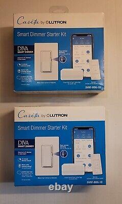 (2) New Lutron Caseta Diva Dimmer Wall Switch DVRF-BDG-1D
