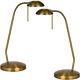 2 Pack Touch Dimmer Table Lamp Light Antique Brass & Adjustable Neck Reading