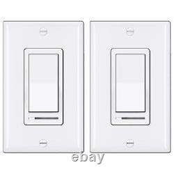 2 Pack BESTTEN Dimmer Light Switch, Universal Lighting Control, Single Pole 3