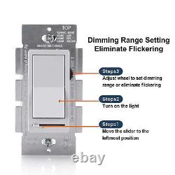 2 Pack BESTTEN Dimmer Light Switch, Universal Lighting Control, Single Pole 3