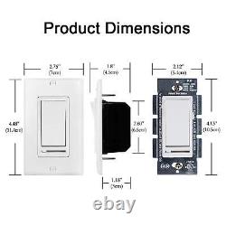 2 Pack BESTTEN Dimmer Light Switch, Universal Lighting Control, Single Pole 3