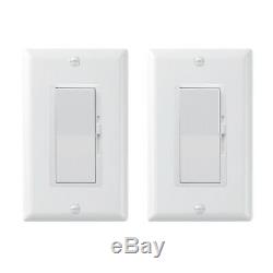 2-Pack Dimmer Light Switch- Single Pole or 3-Way for LED /Incandescent/ CFL