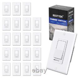 2 Pack Dimmer Light Switch, Universal Lighting Control, Single Pole or 3 Way, Co