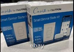 2 Pc Lutron Caseta Smart Dimmer Starter Kit with Smart Bridge White P-BDG-PKG1W