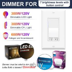 20PCS 3Way Dimmer Switch for 150W LED/CFL, 600W Halogen/Incandescent, White, ETL