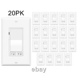 20PK 15A 120V Dimmable 150W LED/CFL, 600W Halogen/Incandescent Light Switch